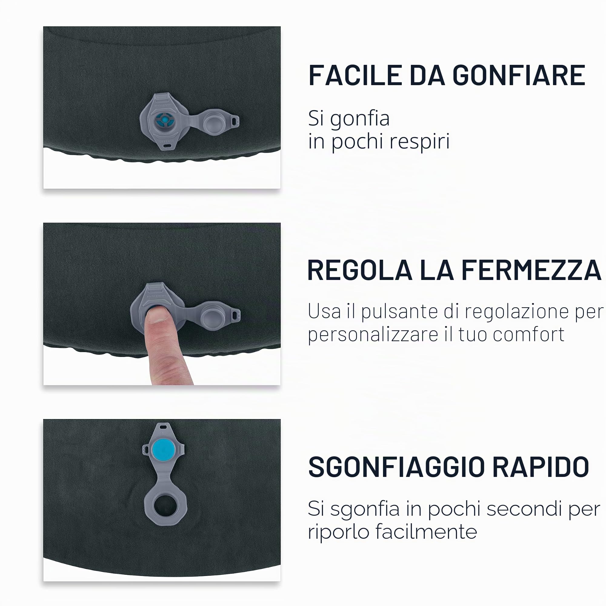 SEATO SUMMIT Almohada - Aeros Ultralight Pillow L turquesa Color: turquesa