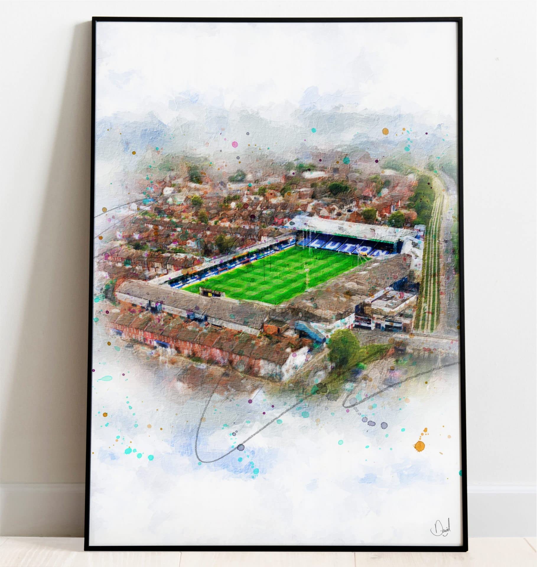 Ultras FC Luton Town Kennilworth Road Stadium Oil Painting Art Print (A4 Giclee Print - Portrait)