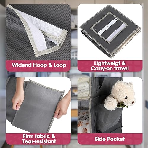 Miniatura 4 de Paquete de 3 organizadores y almacenamiento colgantes de armario, 6 estantes colgantes para ropa, organizador de ropa plegable, estantes de tela con