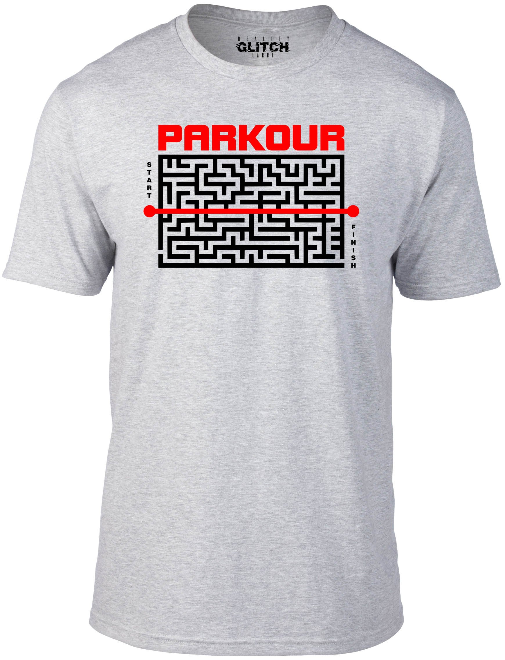 Reality Glitch Men's Grey Parkour T-Shirt