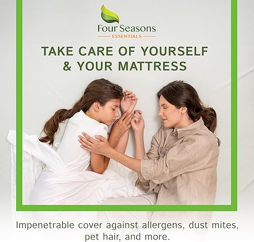 Miniatura 10 de Protector de colchón acolchado de tamaño individual, protector de colchón impermeable ajustable, cubrecolchón con parte superior acolchada, funda de