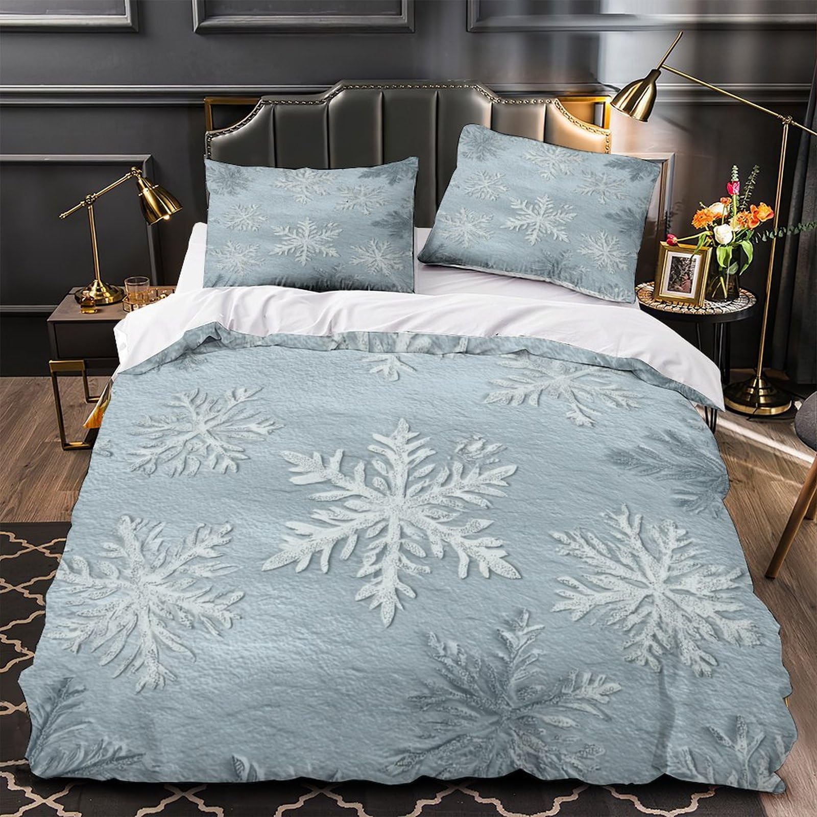 Housse de couette requin 3D imprimée lit double 200x200cm confortable parure de lit zippée