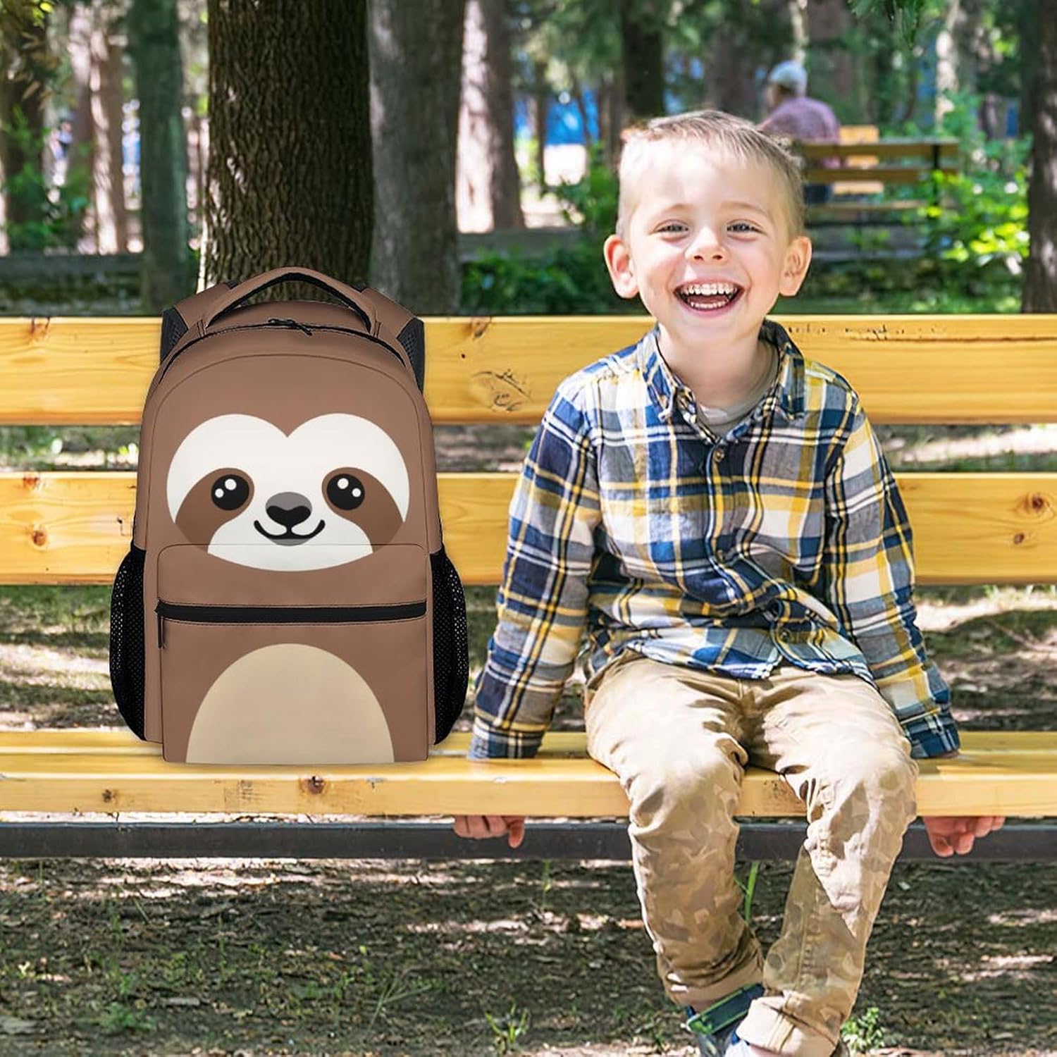 UNIKITTY Boys Backpack Kids Backpacks for School, Sloth Backpack for Elementary Middle School, 17 Inch School Bookbag, Cute Girls Backpack Features Adjustable Shoulder Straps