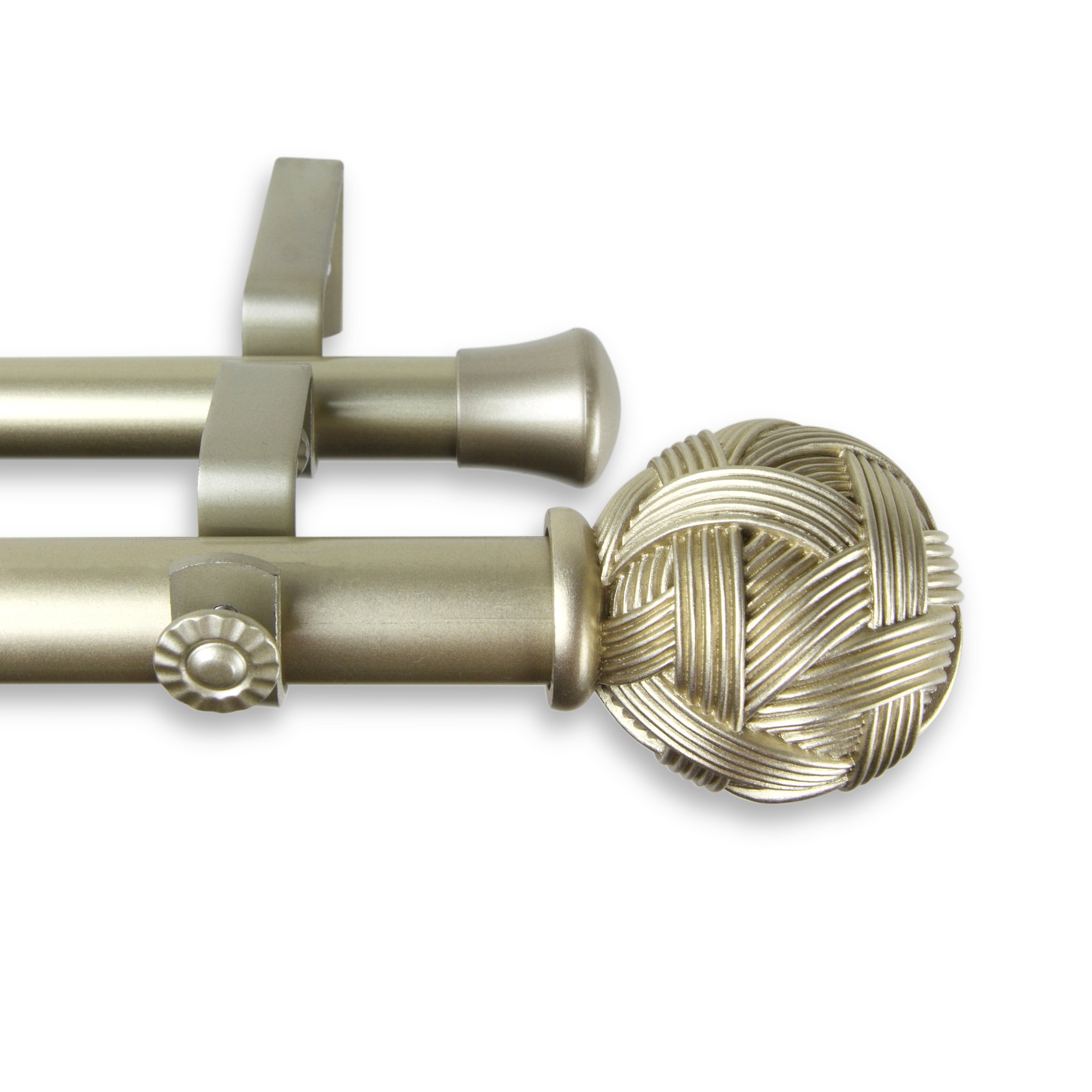 A&F Rod Décor - Peyton Double Curtain Rod 1 inch Diameter, 48-84 inch - Gold