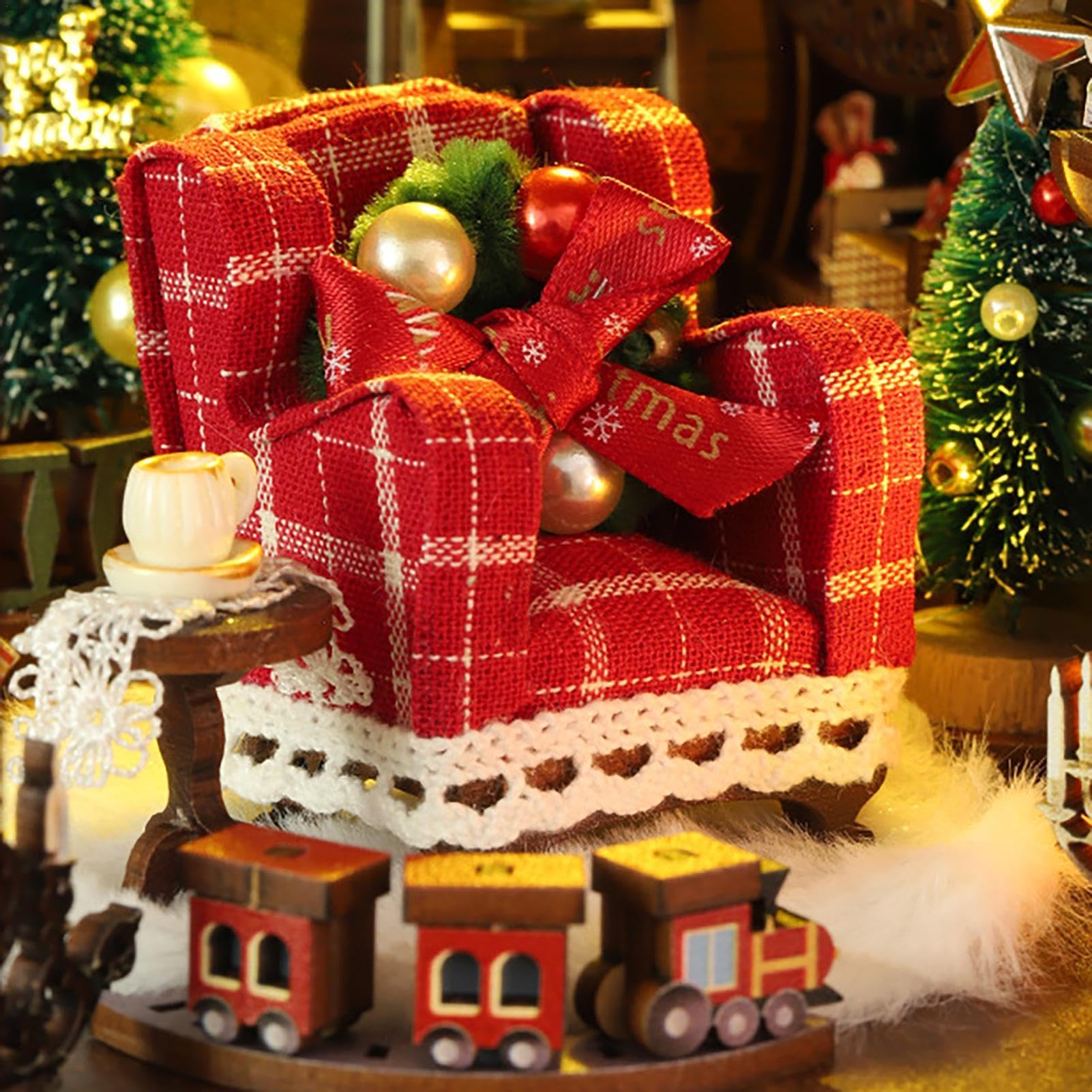 Weihnachts-Buchecke, Bausatz für Weihnachten, Miniatur für Weihnachten