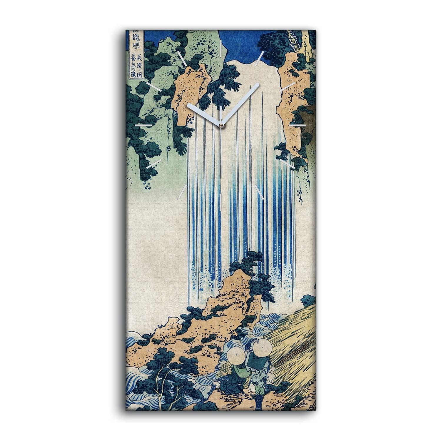 Horloge sur Toile 30x60cm Motif Samouraï Asiatique sans Tic-Tac pour Salon et Chambre