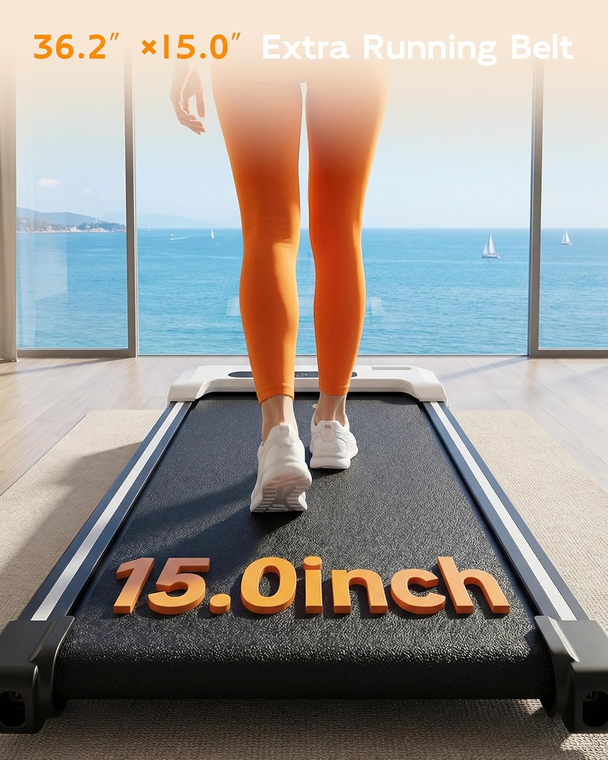 Walking Pad Treadmill for Home - Under Desk Treadmills Portable Mini Portable Walking Treadmill with Incline, Remote, 300 Lbs Weight Capacity Walking Machine for Small Spaces image 3