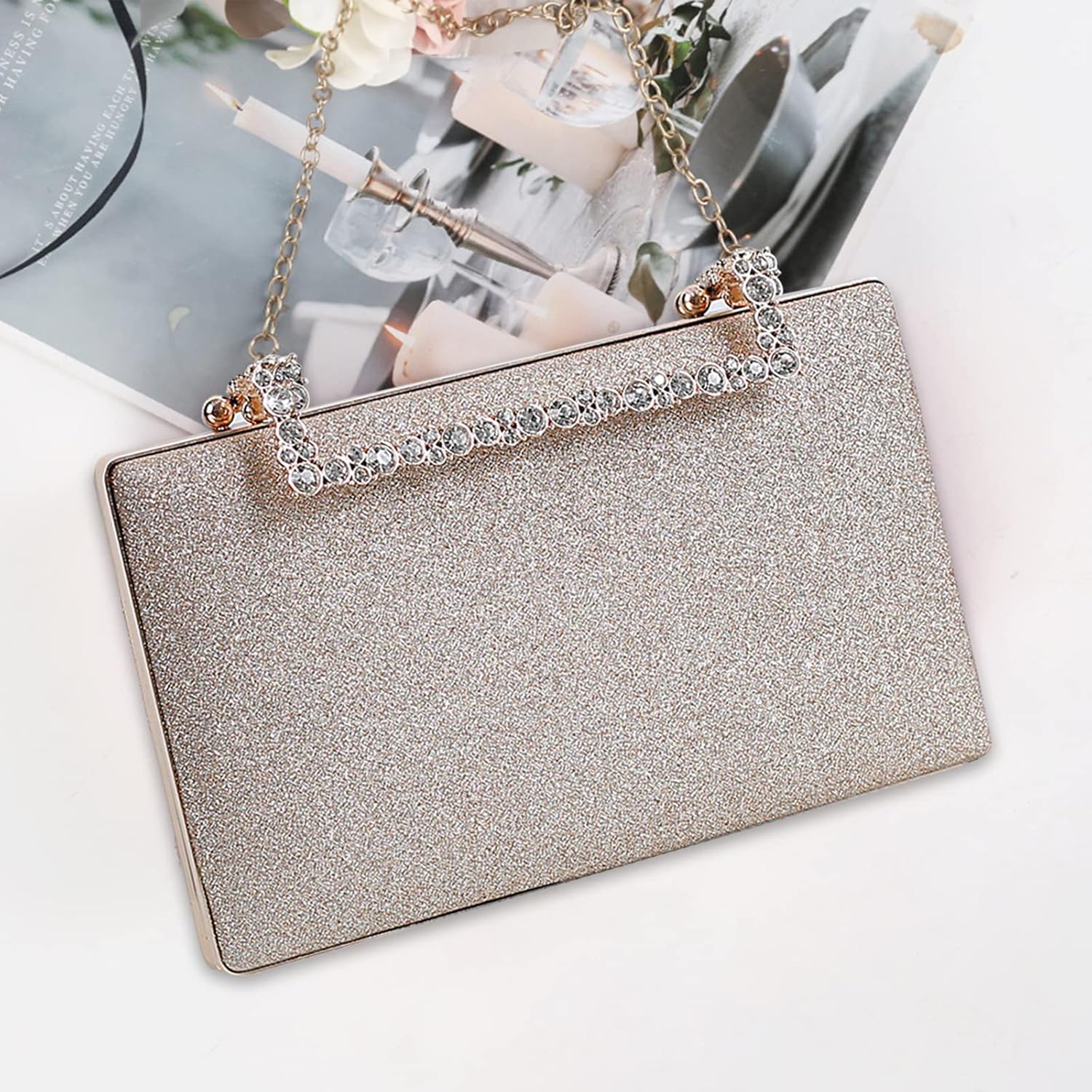 CORIOS Women Clutch Purse Glitter Evening Bag Sequins Clutch Bag Sparkly Handbag Bridal Wedding Purse