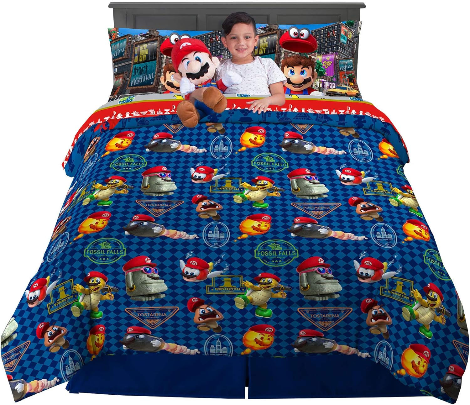 Exclusive Special Franco Kids Bedding Super Soft Comforter with Sheets and Cuddle Pillow Bedroom Set, 6 Piece Full Size, Mario Odyssey Black Friday 🔥 Franco Kids Bedding Super Soft Comforter with Sheets and Cuddle Pillow Bedroom Set, 6 Piece Full Size, Mario Odyssey