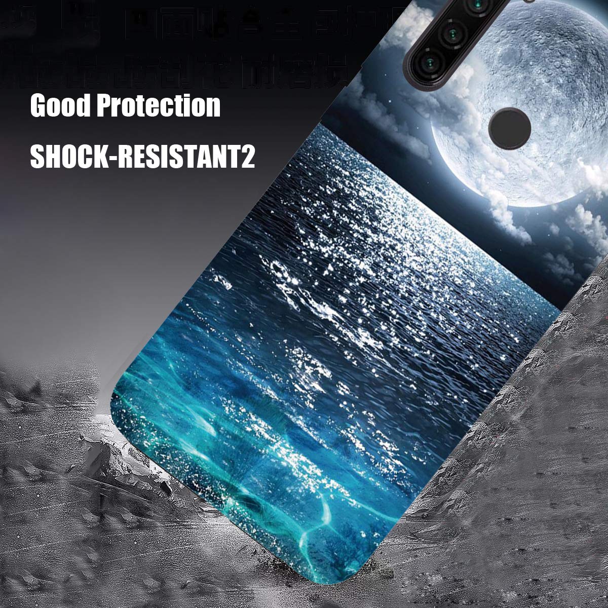DiaryTown 2 Cover per Xiaomi Redmi Note 8T Silicone Morbida, Custodia Xiaomi Note 8T Nero Bianca con Disegni Case Antiurto Protettivo TPU Accessori