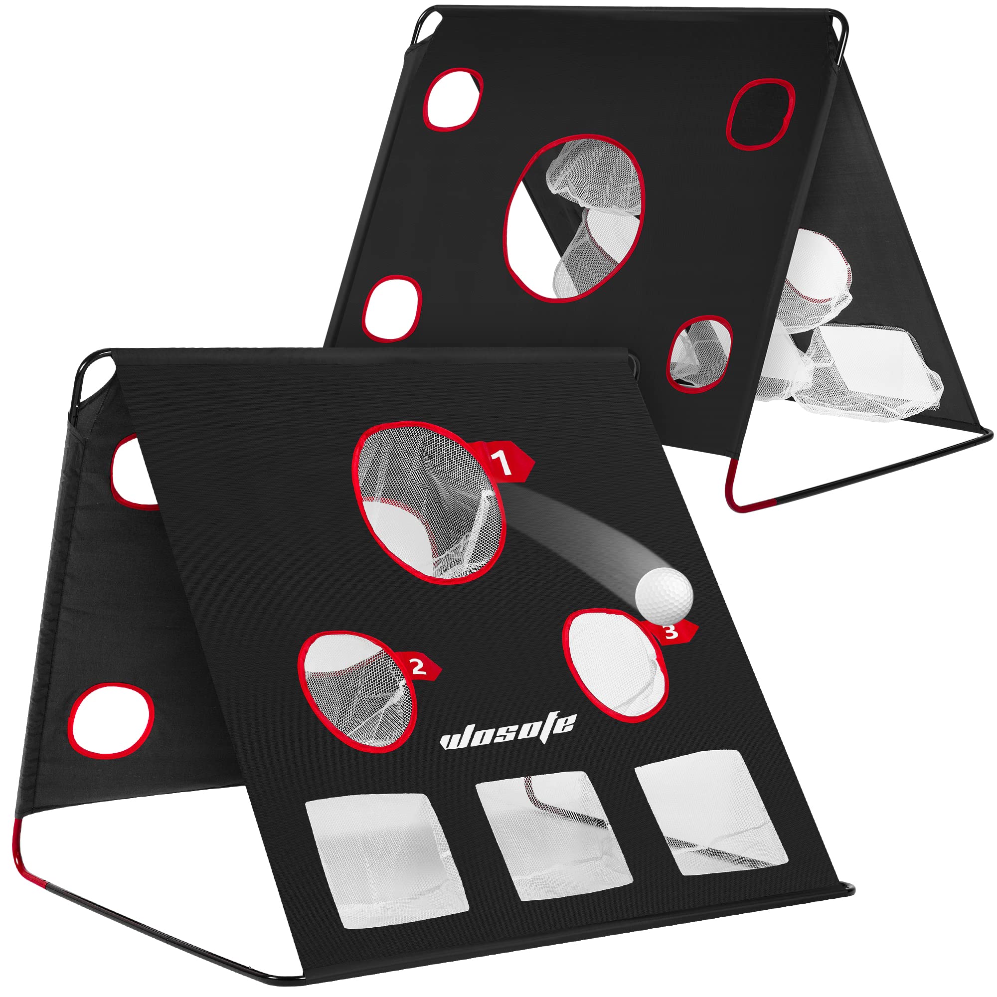 ZenestyGolf Practice Net Chipping 3x3.2ft Target Pop Up Game Portable Foldable Stable Three Functions for Backyard Indoor Outdoor Suitable for Mens Womens Kids and Multiple Scenes