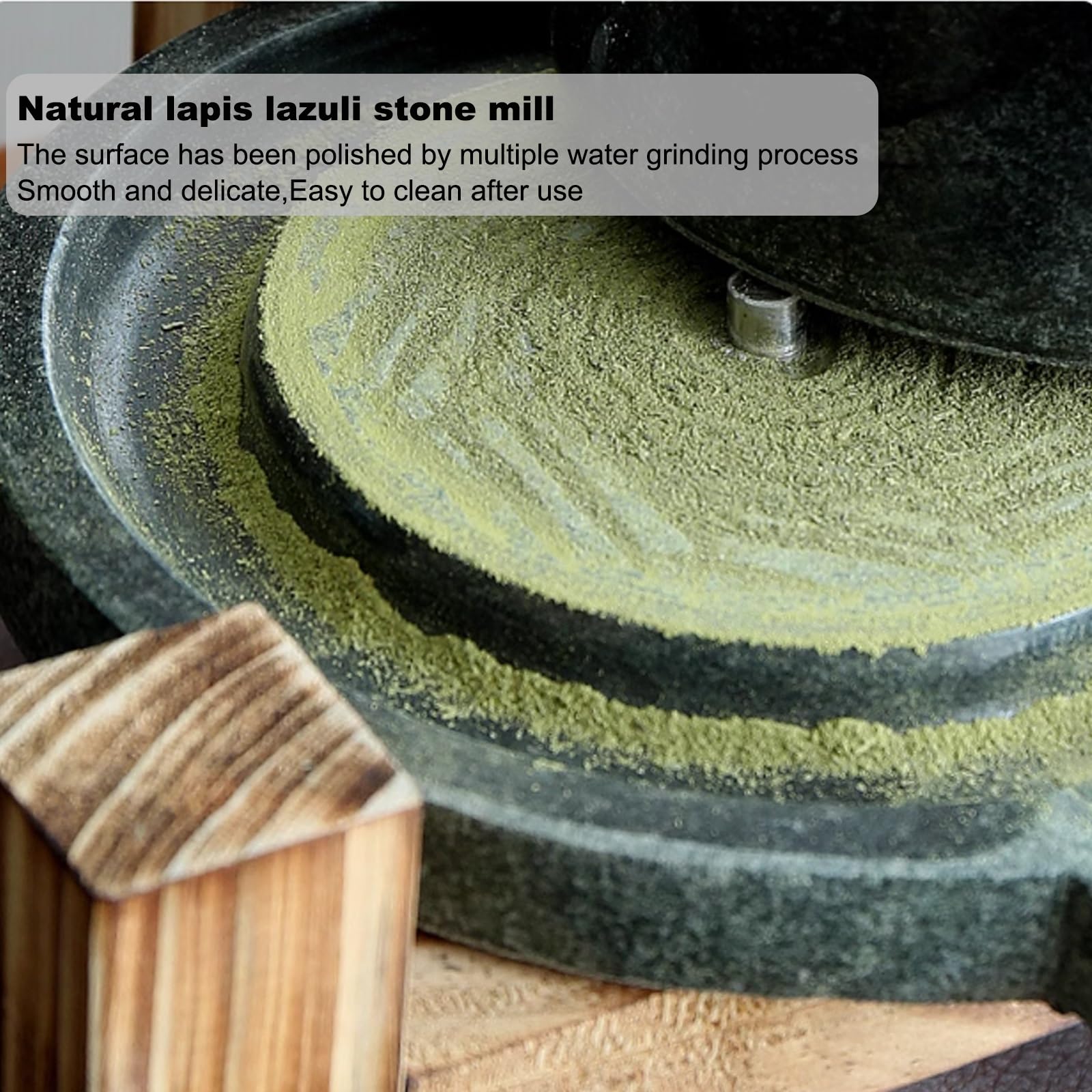 Naturalny czarny kamień młynek do kawy ręczny młynek ręczny z uchwytem z litego drewna klasyczny design do mielenia mokrych i suchych ziaren herbaty w proszku przyprawy - wszechstronne narzędzie