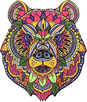 Hidden Shapes - Bear - Jigsaw Puzzle for Adults - 300 Pieces - Hand Drawn - 75 Unique Hidden Shapes - Great Gift for Mom, Dad, Teens, Men and Women