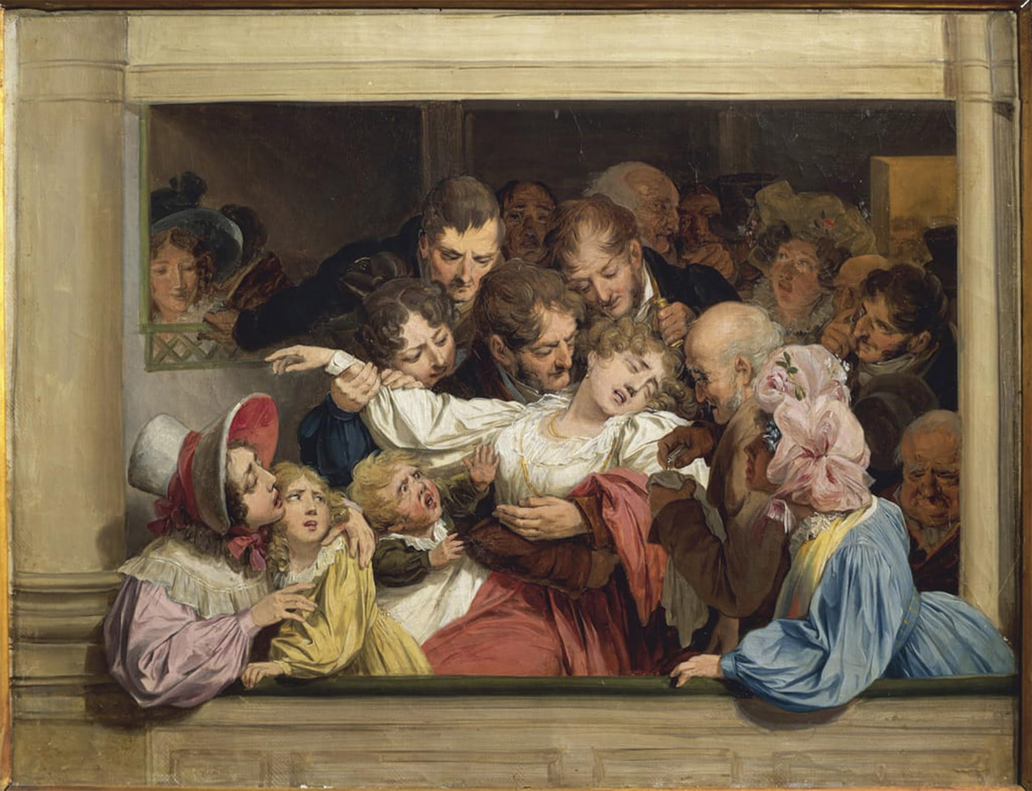 ARTXLXXBN Famous Painting Art Wall Decor Abstract Art Picture Stage on a Day of Entertainment the Effect of Melodrama by Louis Leopold Boilly Animal Pictures for Home Decor 60x90cm