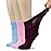 Hugh Ugoli Women\'s Cotton Diabetic Ankle Socks, Wide, Loose & Stretchy, Seamless Toe & Non Binding Top, 3 Pairs, Blue/Pink/Burgundy, Shoe Size: 9-12