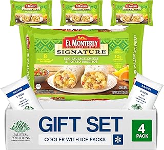 Salutem Vita – Egg Sausage Cheese Potato Burritos, Frozen Breakfast Gift Set – Pack of 4