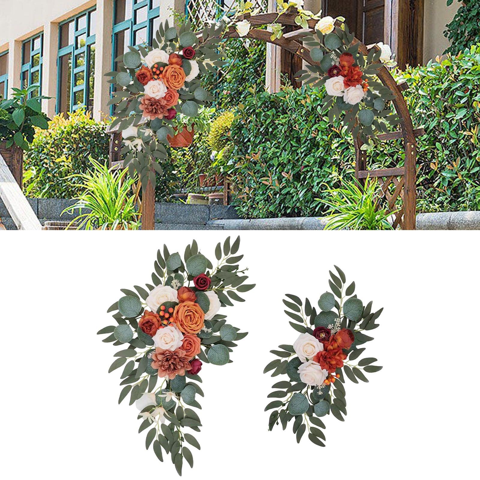 2 de Boda, Flores, Girasoles, Decoración, Estilo Rústico, para Puerta Trasera, Fiesta, Opción 3D