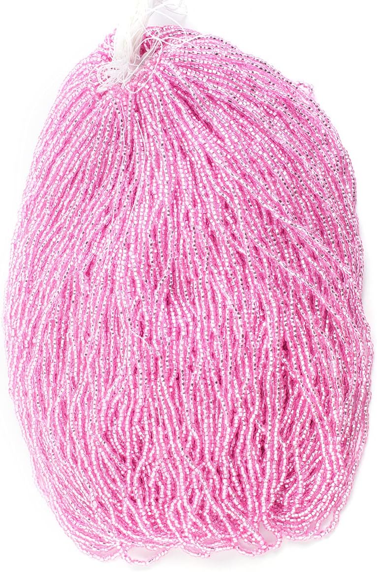 Czech Glass Seed Beads 11/0 (2.1mm Diameter) Silver Lined Dark Rosa Strung Square Hole DIY Jewelry Making Beadss - 500g Bulk Bag by Preciosa (Jablonex)