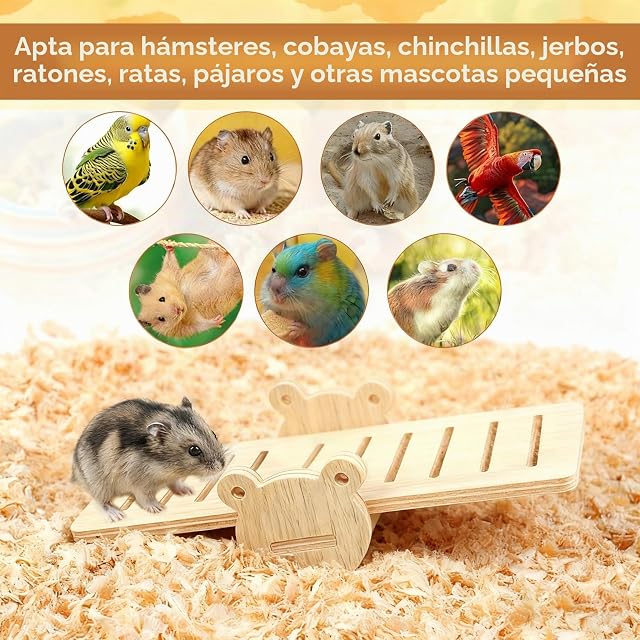 Foto 7 de 8 de LIULINY Casa para Hamster de Madera, Madera Casa de Hámster con Escalera