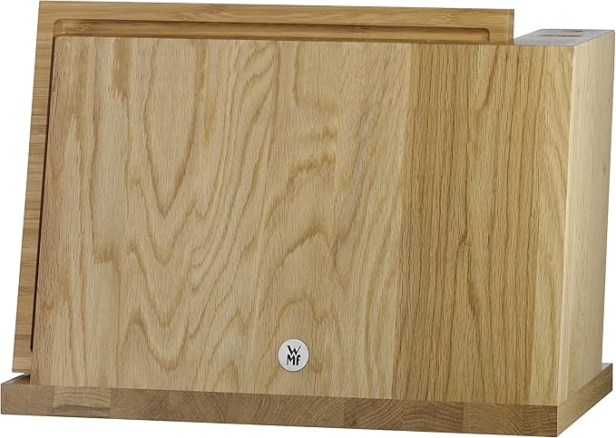 WMF Magnet-Messerblock ohne Messer, mit Schneidebrett, unbestückt, Holz, Eichenholz, leer, für 6 Messer, 1 Wetzstahl, 1 Schere, magnetisch WMF Magnet-Messerblock ohne Messer, mit Schneidebrett, unbestückt, Holz, Eichenholz, leer, für 6 Messer, 1 Wetzstahl, 1 Schere, magnetisch