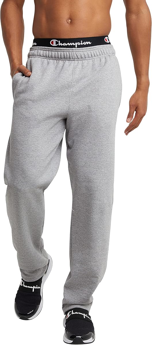 Pantalón de chándal de forro polar abierto Champion para hombre, corte estándar, forro polar de peso medio, disponible en regular y grande y alto