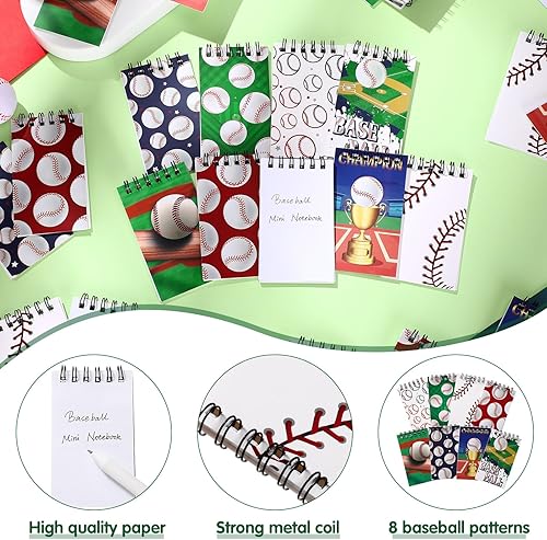Miniatura 10 de Faccito 32 mini bloc de notas deportivos, baloncesto, béisbol, fútbol, fiesta, recuerdos, bolsas de regalo, bloc de notas en espiral, mini cuadernos