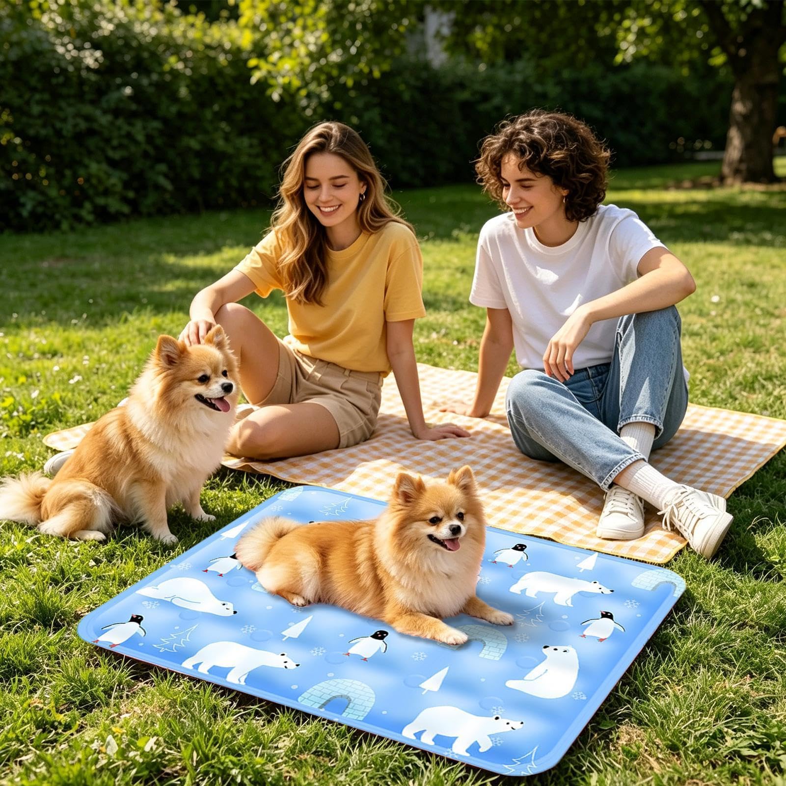 Esterilla Refrescante para Perros Base de Gel Enfriador para Mascotas | Colchoneta Lavable para Caseta de Gato en Suelo Interior Sofá Jaula Exterior Viaje Asiento de Coche Camping
