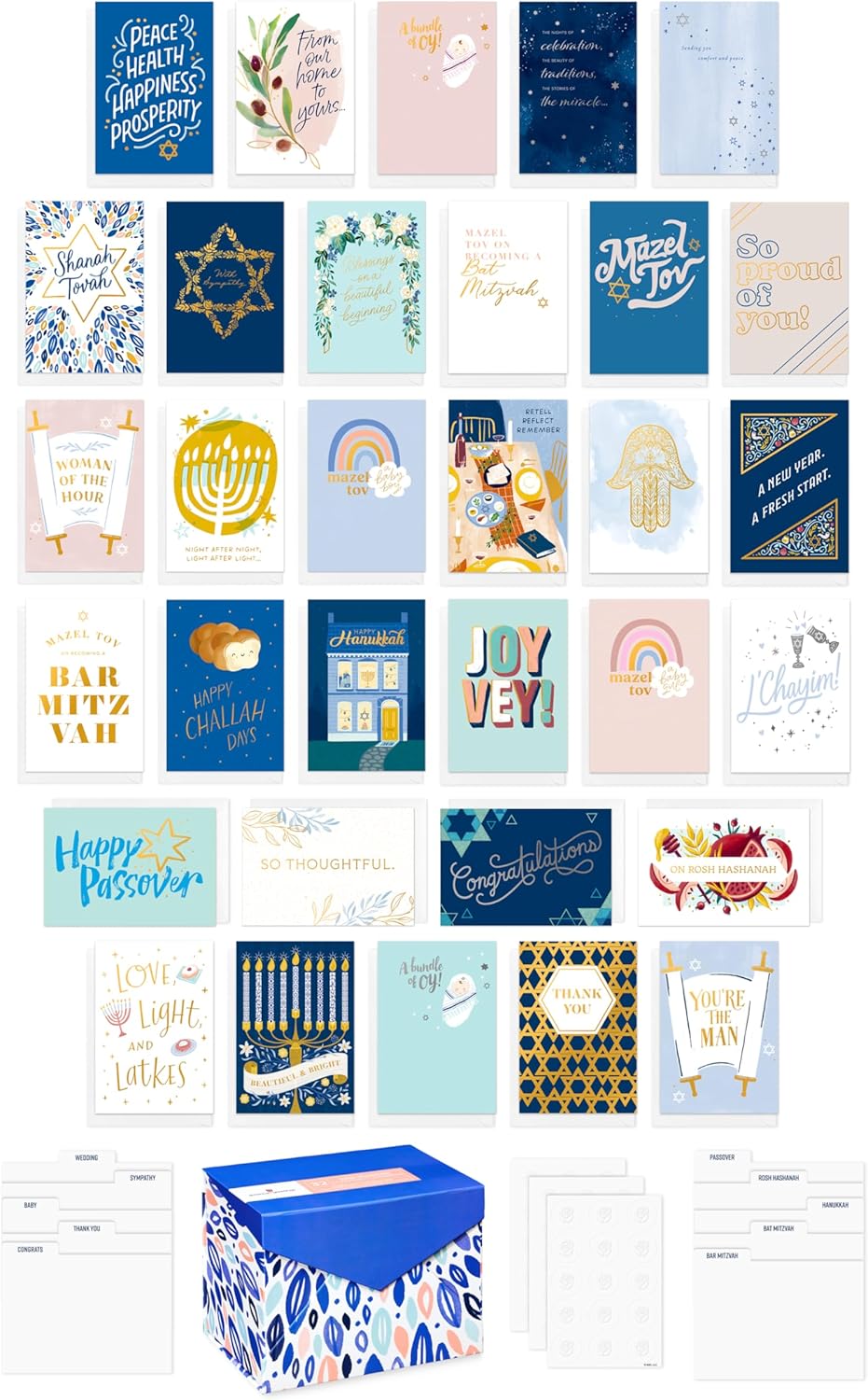 American Greetings Jewish Deluxe Boxed Card Assortment with Envelopes (32-Count)