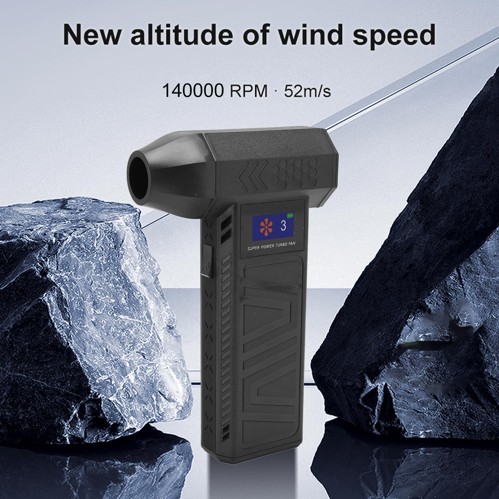 Naroote Spolverino Elettrico, 140.000 Giri/min, Soffiatore a Batteria Ricaricabile Regolabile a 3 velocità con Ugello per Aspirazione con Luce Display, per la Pulizia della Tastiera del