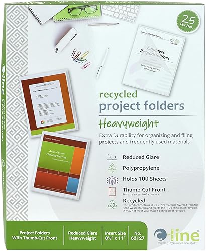 Miniatura 2 de Carpetas de proyectos, chamarra, Carta, Poly, Clear, 25caja, total 250EA, se vende como 1caja de cartón