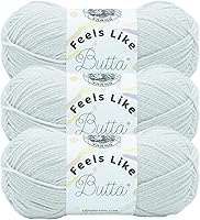 Vista 30 de Lion Brand Yarn Feels Like Butta - Ovillo de lana suave para tejer y tejer, aterciopelado, paquete de 3, color gris pálido