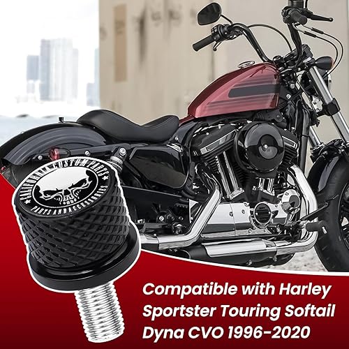 Miniatura 2 de Tornillo de tornillo de asiento de guardabarros moleteado inoxidable de 14 "-20 roscas compatible con Harley Sportster Touring Softail Dyna CVO