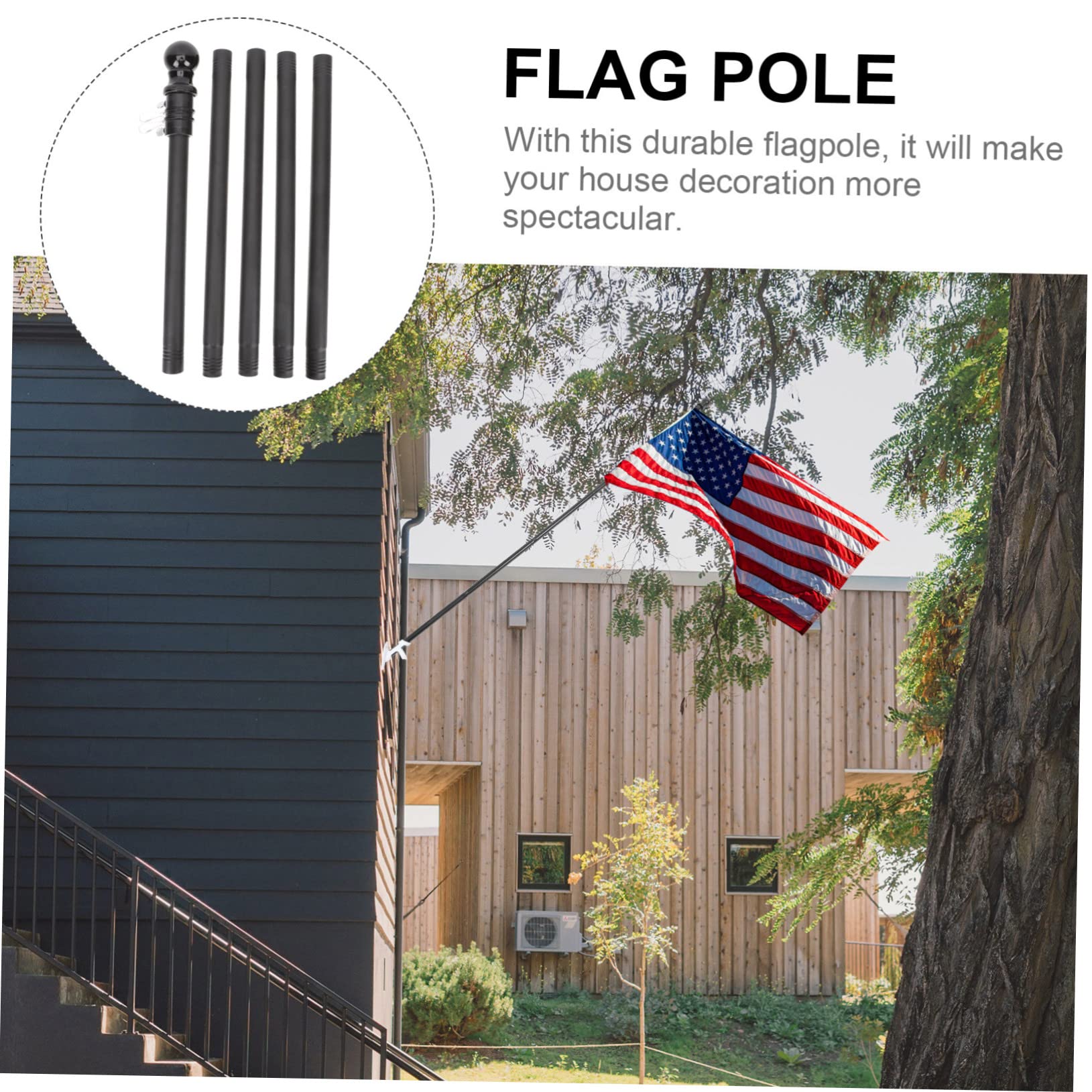 Robuster Stock für Flagge aus Edelstahl Fahnenmast Stange mit Rostfreiem Material und Einfachem Abbau für Garten und Wandmontage