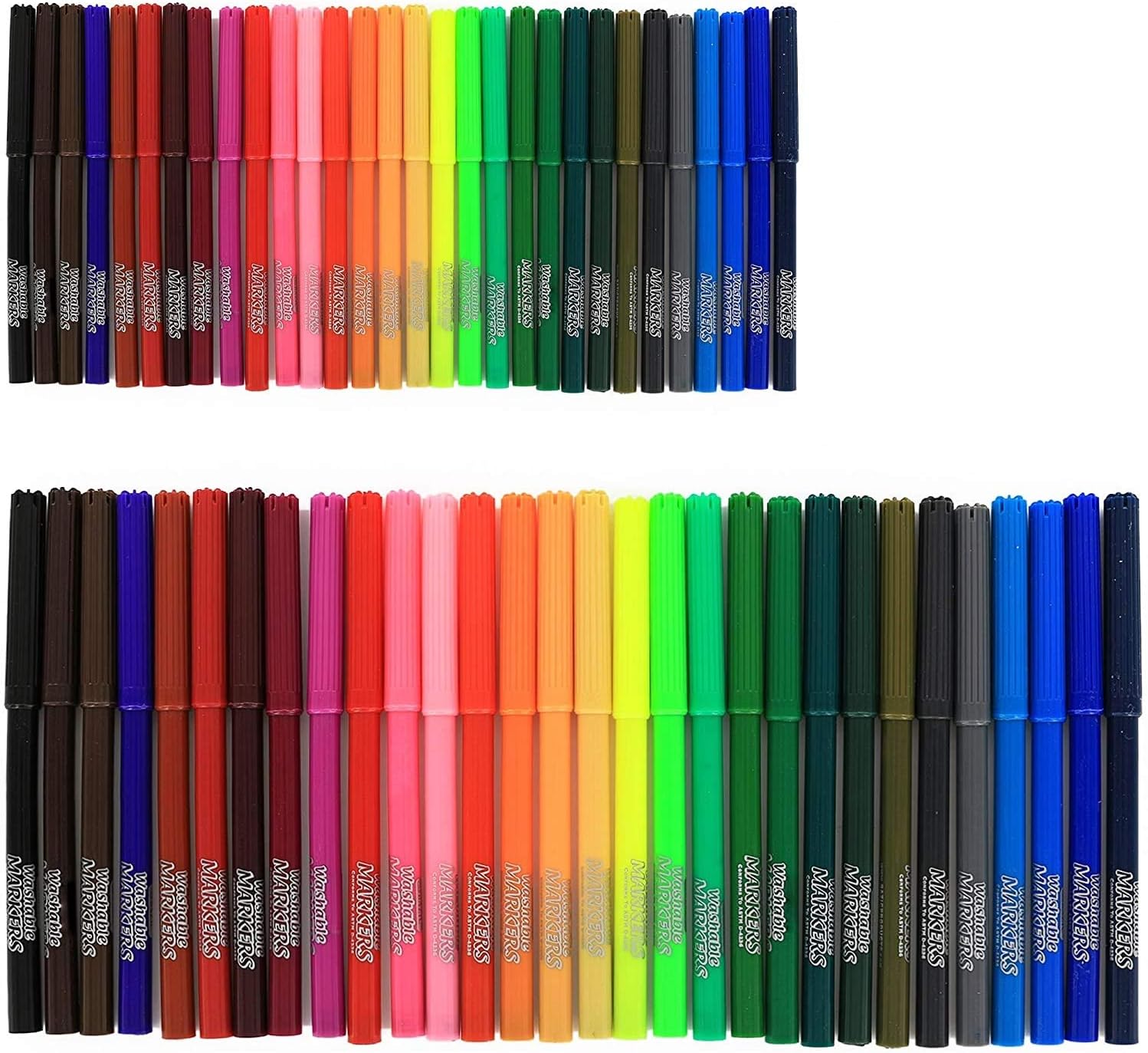 Emraw 30 Fine Line Washable Watercolor Markers Dry Erase Marker Erasable Whiteboard Marker Pens Chisel Tips Assorted Colors Comfortable Grip White Board Pens (2-Pack)