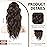 FLUFYMOOZ Wavy Curly Claw Clip Ponytail - Natural Synthetic Hairpiece, 18 Inch (Dark Chocolate Brown)