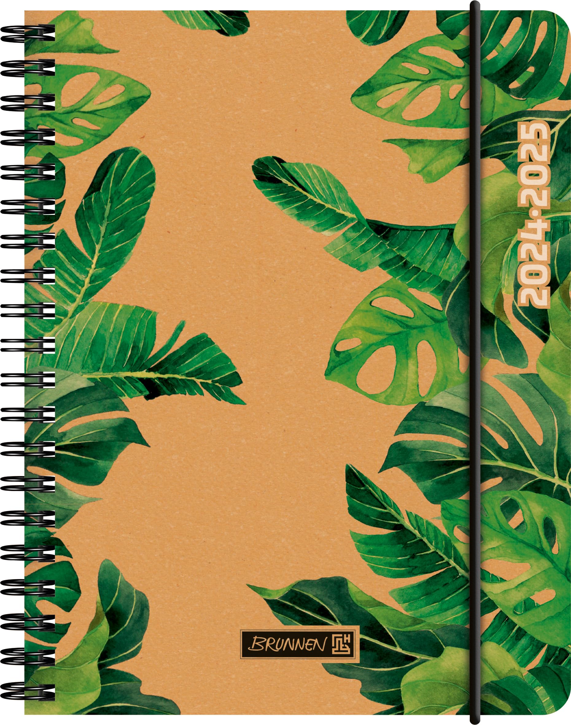 BRUNNEN Jungle Leaves School Diary (2024/2025), 2 Pages = 1 Week, A6, 208 Pages