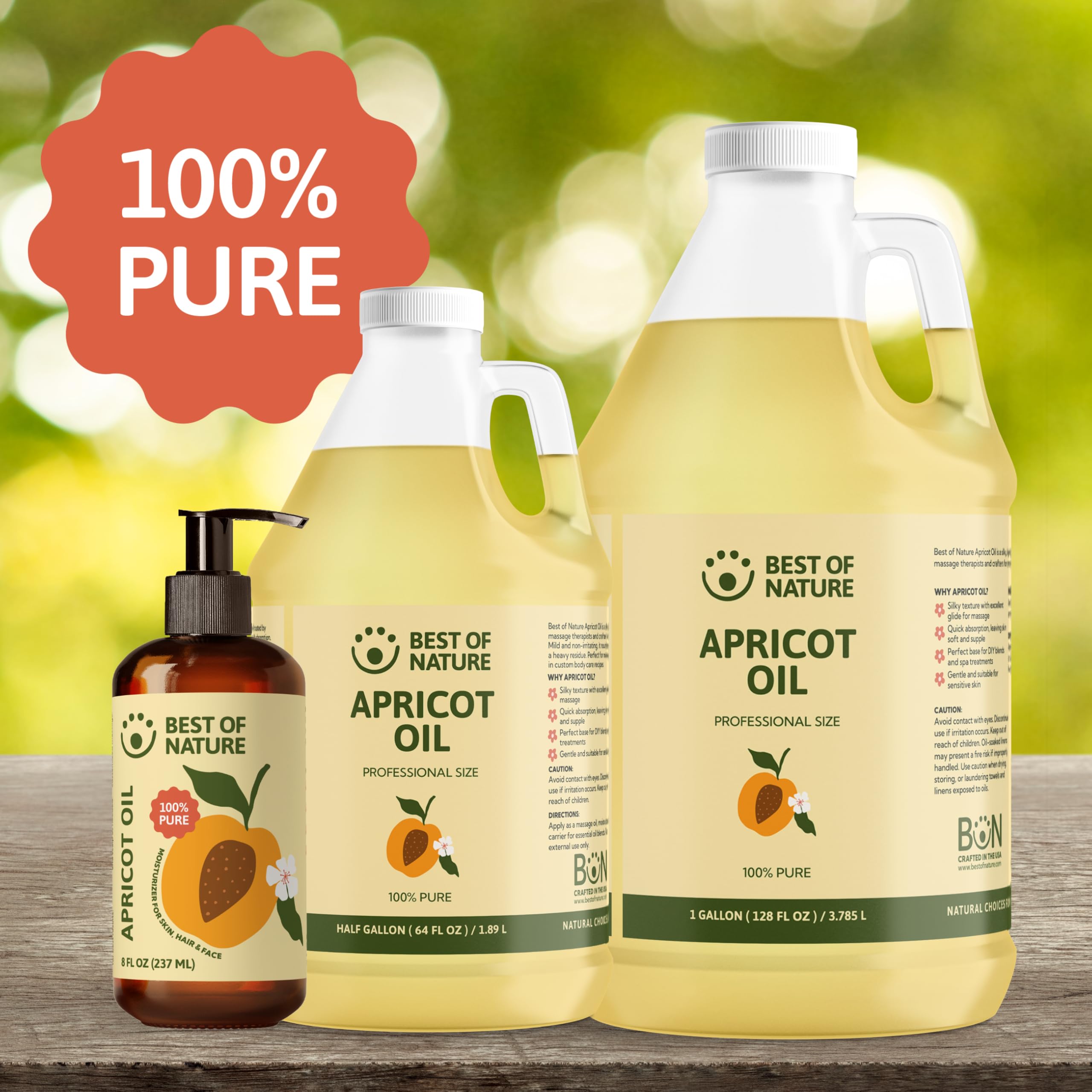 Best of Nature 100% Pure Apricot Oil for Skin, Hair & Essential Oils