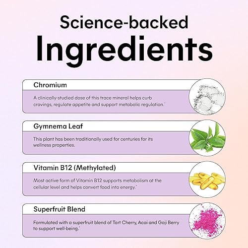 Miniatura 4 de Lemme Curb Cravings Soft Chews - Controla el apetito, apoya el metabolismo y el cuerpo magro con cromo, gimnasio y B12 clínicamente estudiados para