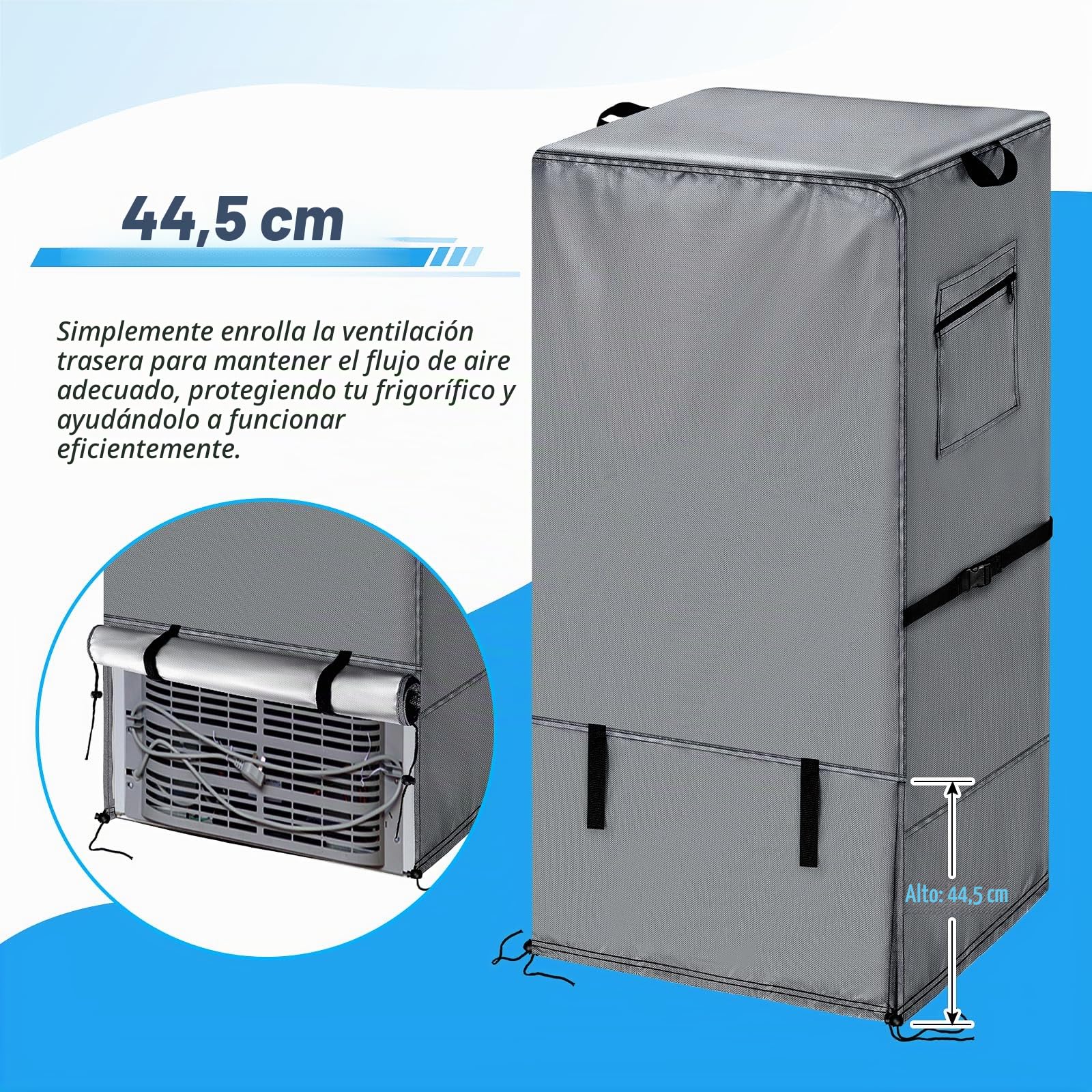 Funda para refrigerador, impermeable y a prueba de polvo, para proteger congeladores verticales, adecuada para habitaciones frías, 73,6 cm de ancho x 76,2 cm de profundidad x 155 cm de