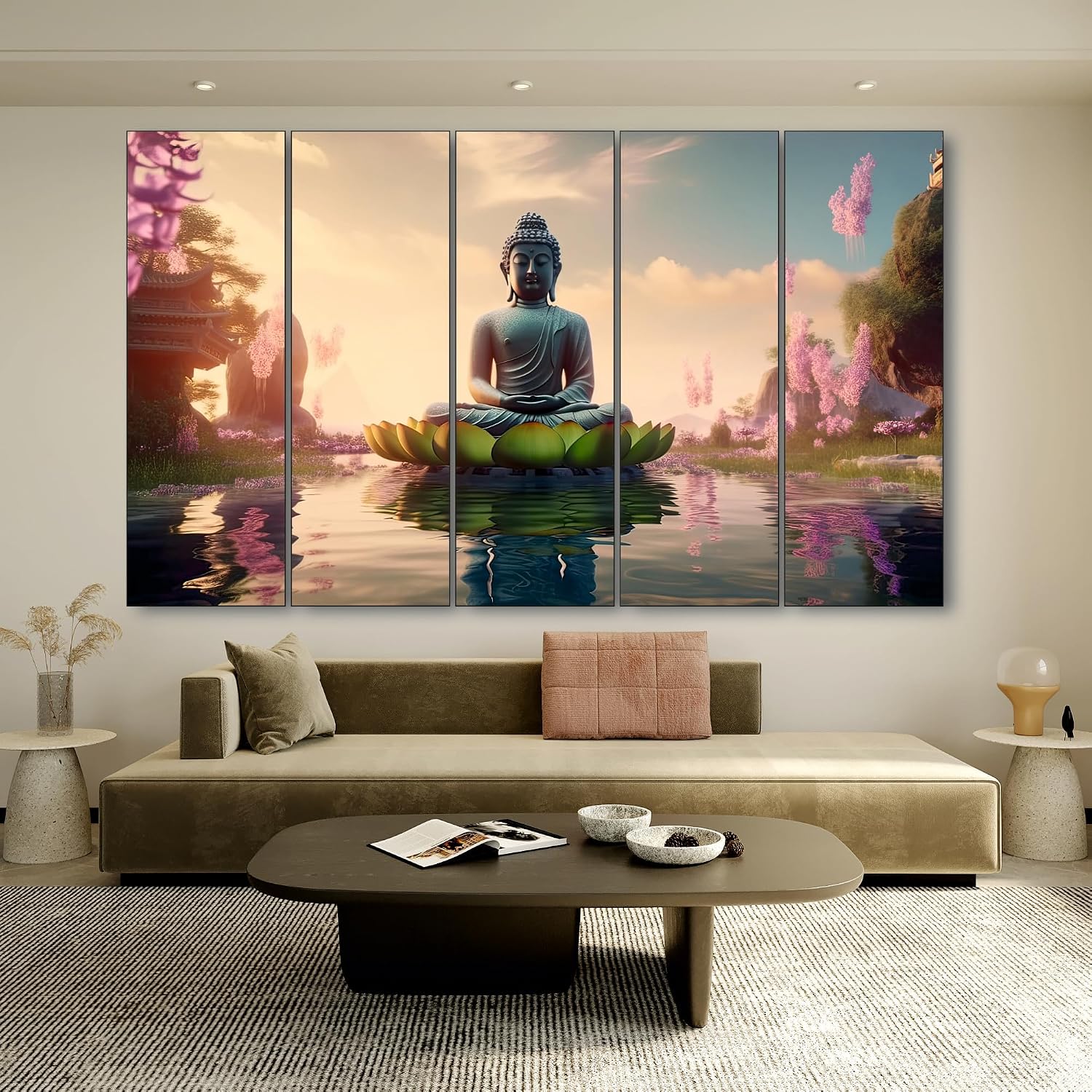 The Castle Decor Lord Buddha Wall Painting for Living Room Big Size ...