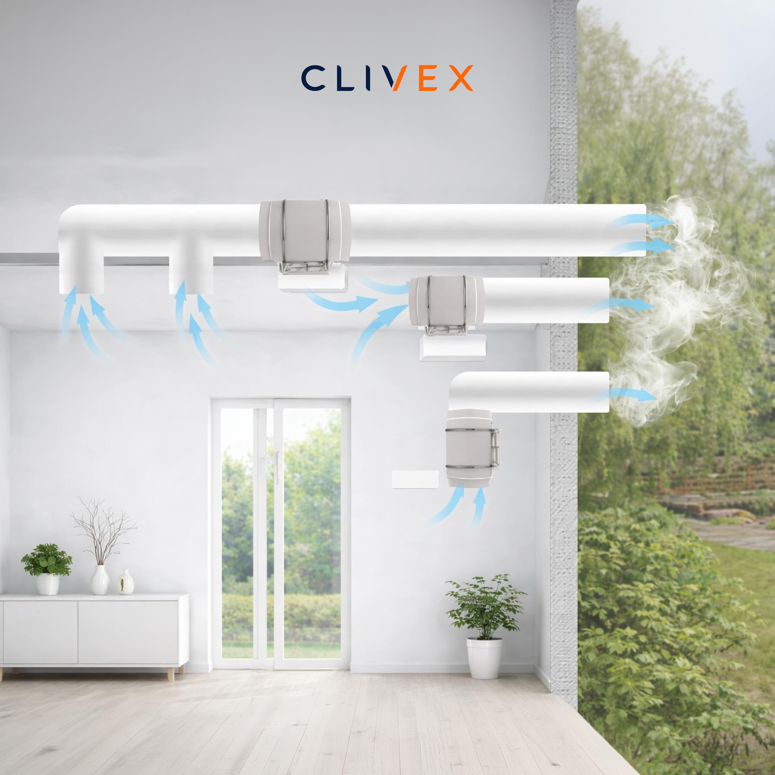 Clivex TT Extractor en línea en Diferentes tamaños. Motor eficiente (ø150mm (420m³h))