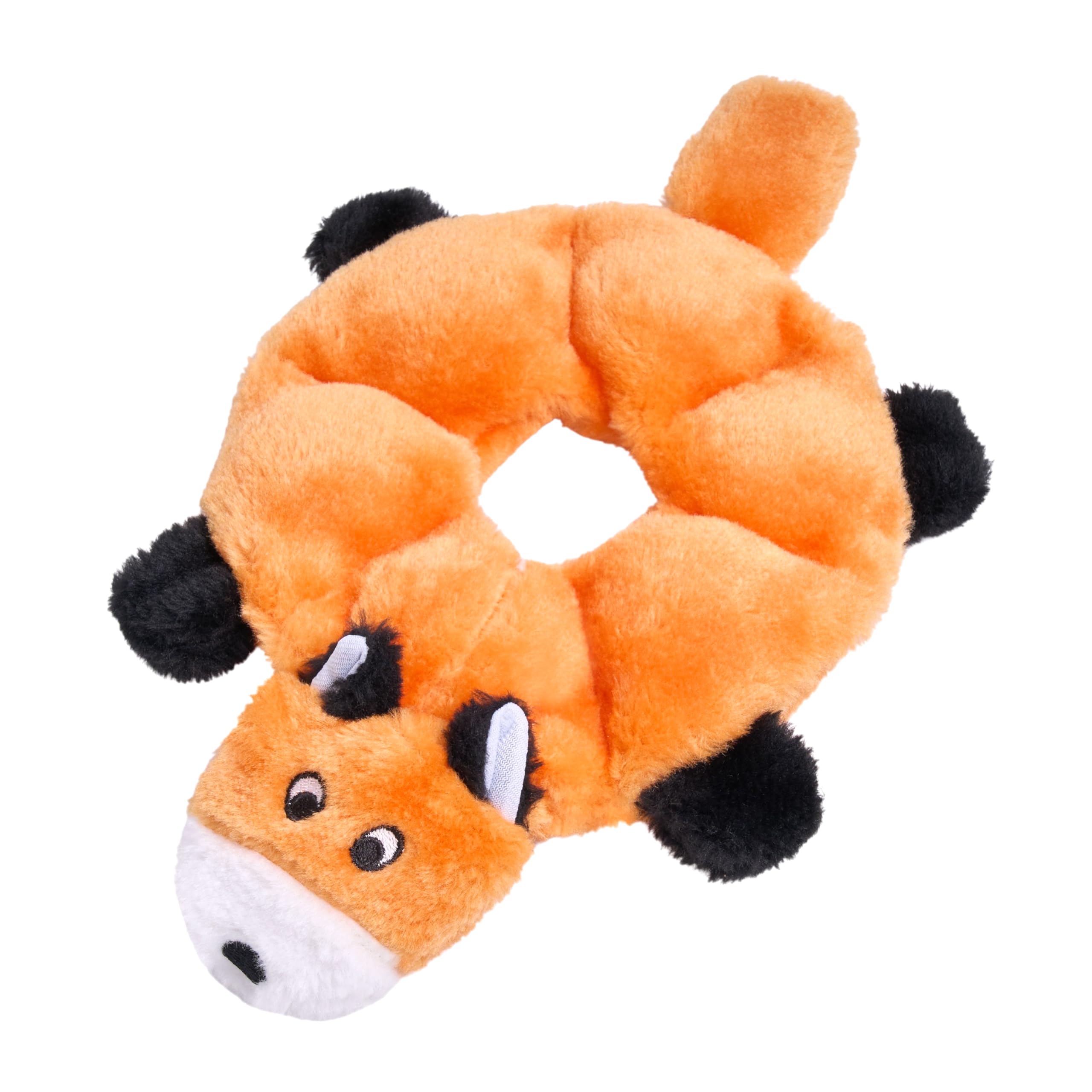 ZippyPaws Loopy - No Stuffing Dog Toys to Keep Them Busy, for Small, Medium, & Large Dogs, Squeaky Pet Toy for Boredom, Unstuffed Chew Toy, Soft Plush Puppy Products, Fox - 10"