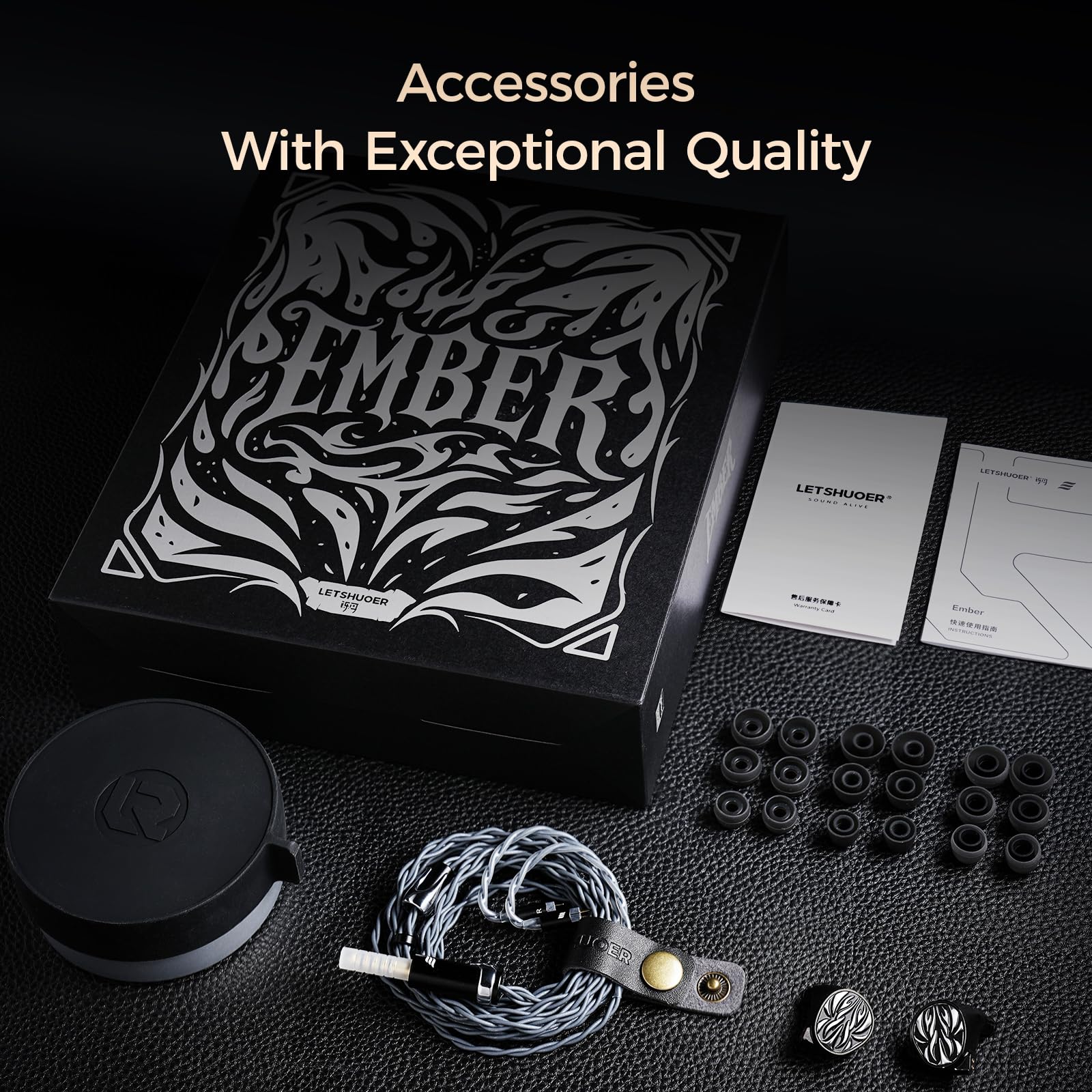 Letshuoer Ember - Auricolari in-ear Hi-Fi magnetici planari da 14,8 mm, con cavo in rame monocristallino rimovibile, per audiofili, musicisti e studi