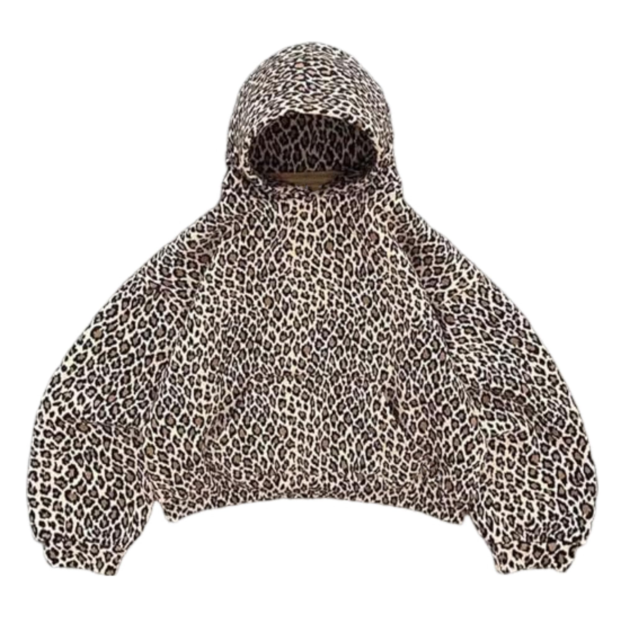 Y2k Cheetah Print Hoodie Pullover Vintage Leopard Print Hoodie Aesthetic Sweatshirt Trendy Graphic Streetwear Hoodies Small Pullover Leopard