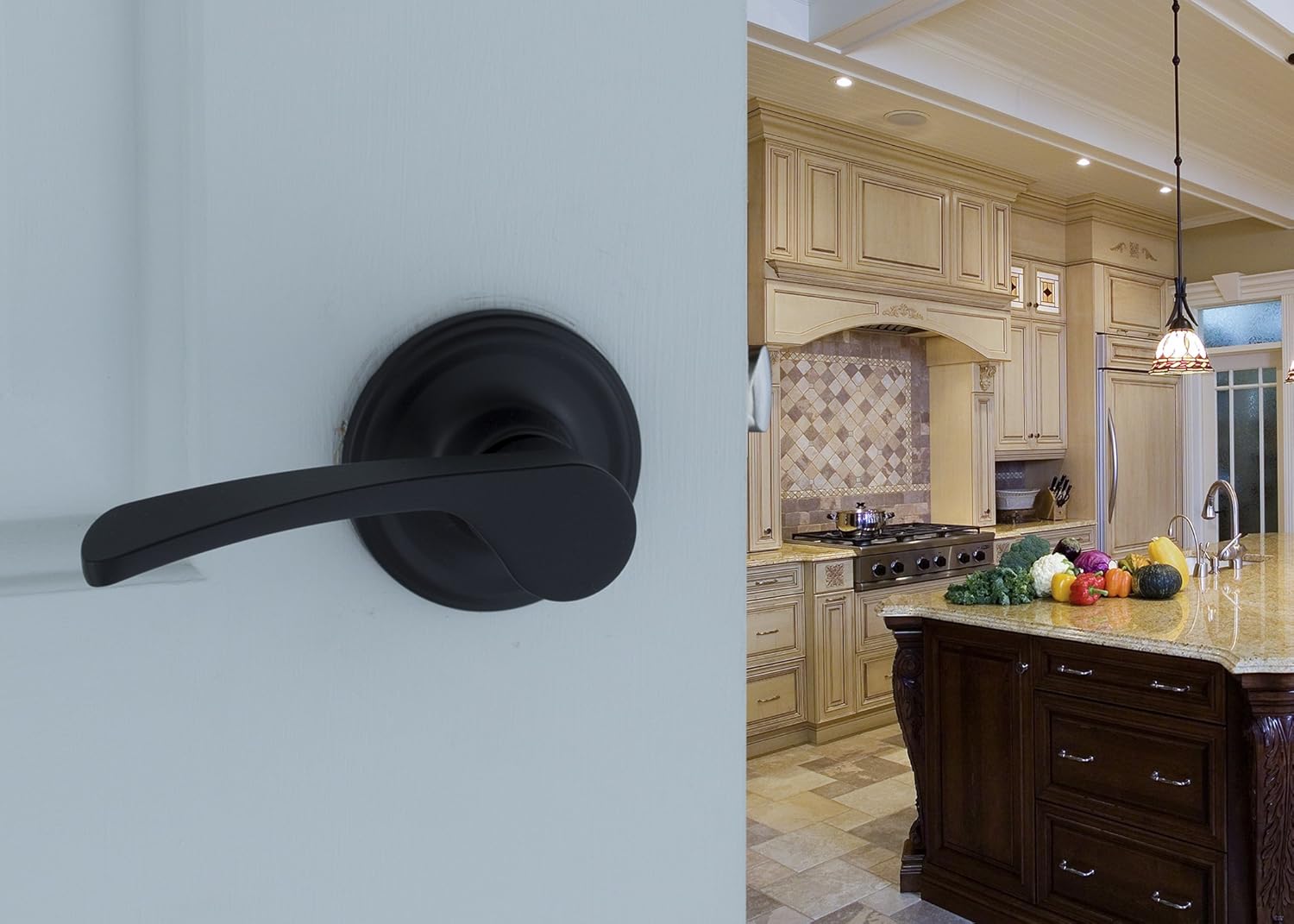 Copper Creek KL2220BC Scandinavian Passage Kash Non-Handed Lever, Black