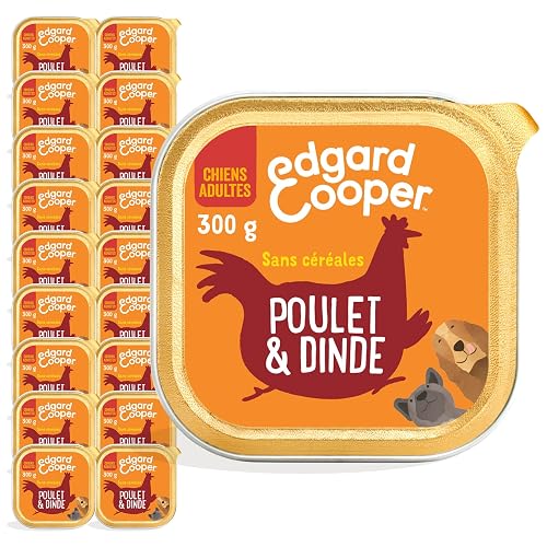 Edgard & Cooper - Paté para Perros (Pollo y Pavo, 300 g x 18), sin Cereales, Carne Fresca y proteínas…