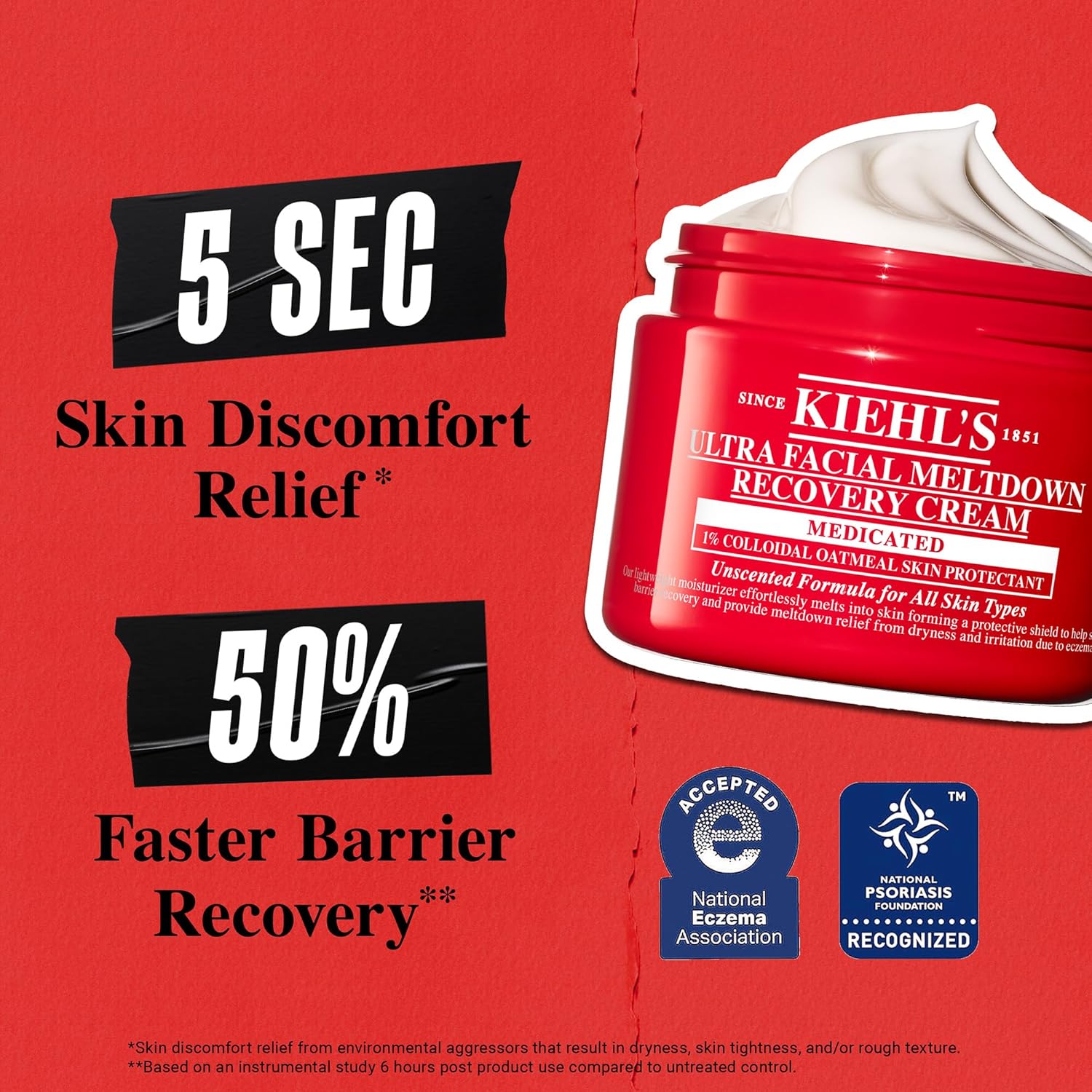 Kiehl's Ultra Facial Recovery Barrier Cream, Lightweight Moisturizing Face Cream, Provides Moisture Boost, Lotion Repairs and Restores Skin Barrier, Suitable for Dry and Sensitive Skin - Image 4