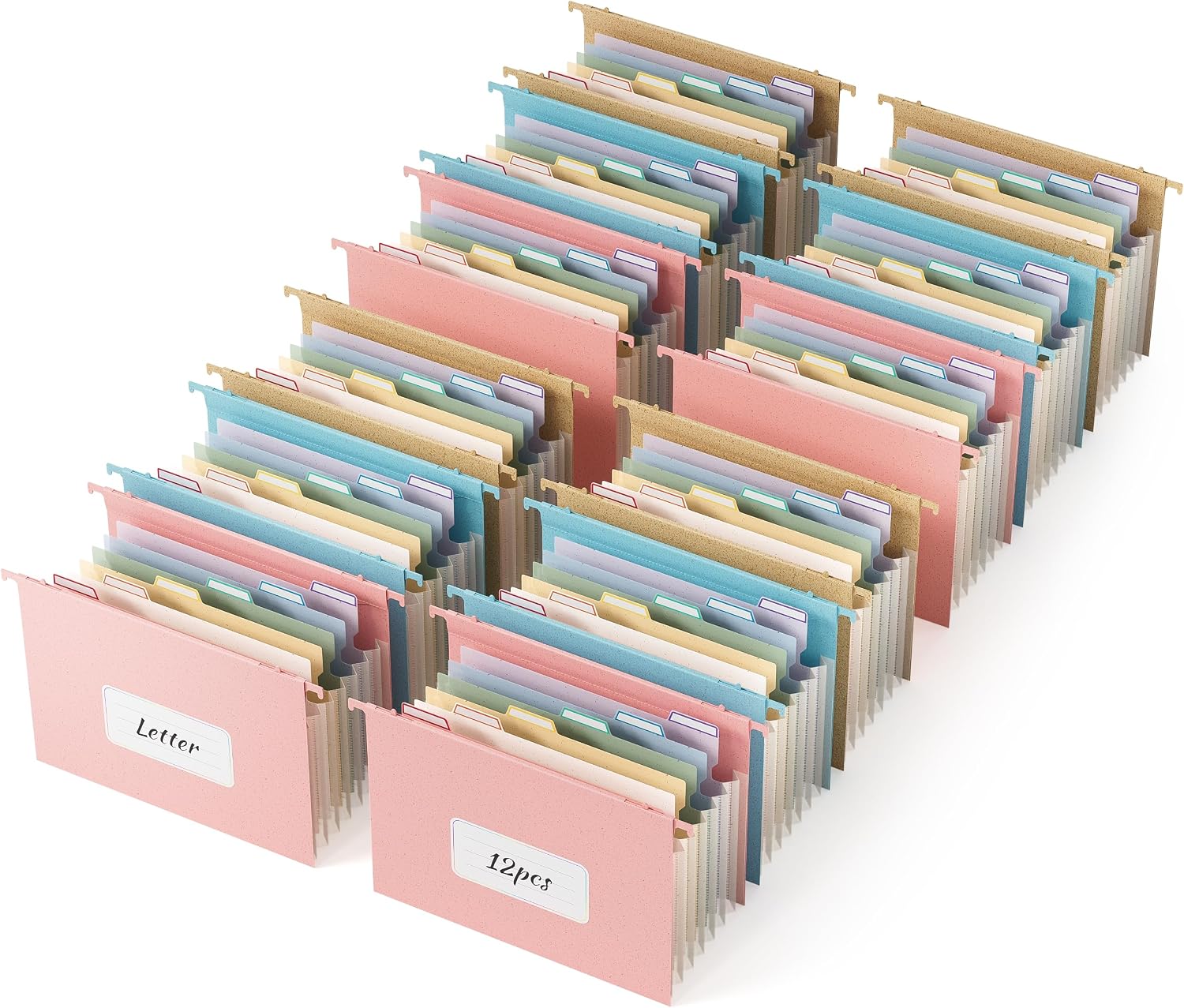EcoStash 12-Pack Eco-Friendly Wheat Straw Hanging File Folders