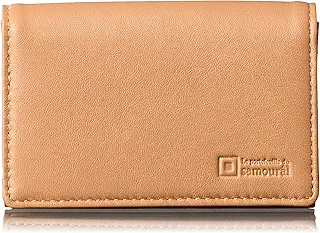 [¢Le portefeuille dusamoural] 超軽量 僅か35g メンズ ラム革 シンプル な 軽くて薄い 名刺入 (Camel)