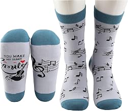 MBMSO Cello Gifts 2 Pairs Cello Socks Gifts for Cello Lovers Players Cellist Gifts You Make My Heart Smile Novelty Music Sock
